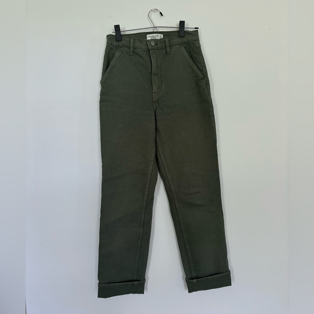 Abercrombie high waisted green jeans